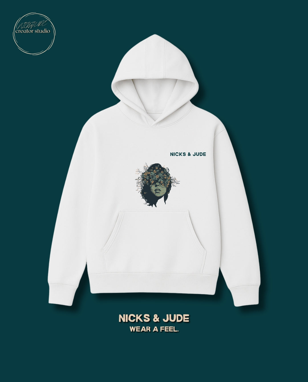 Bloomscape - Relaxed fit hoodie white