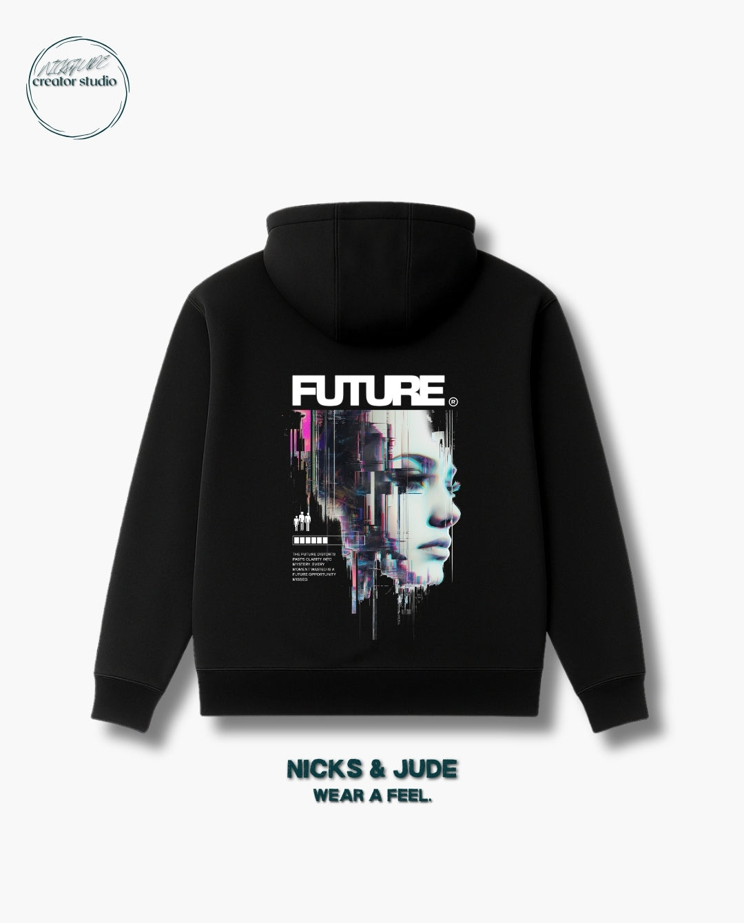 Future glitch - Relaxed fit hoodie black