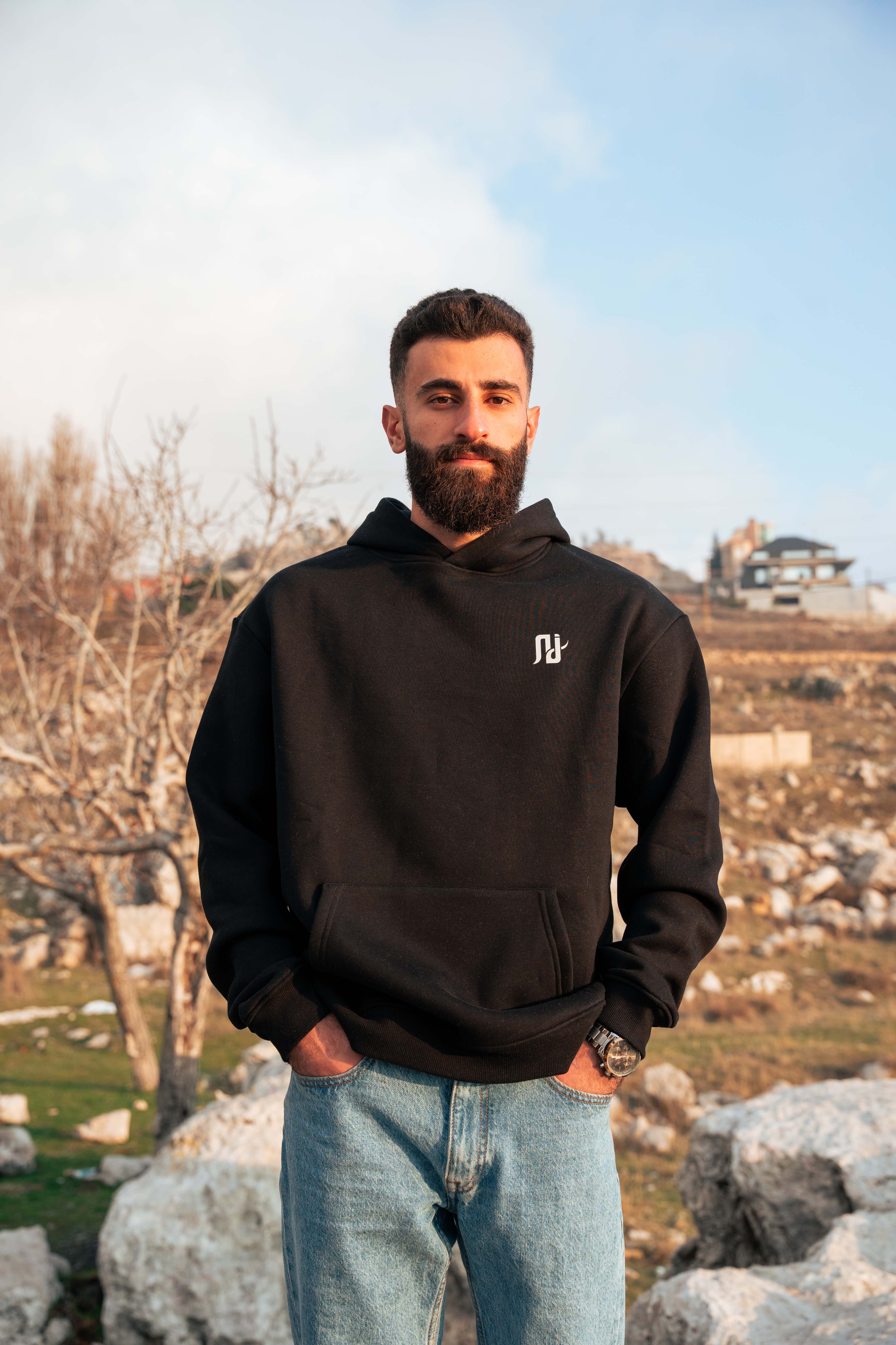 Relaxed fit hoodie black - Rising star