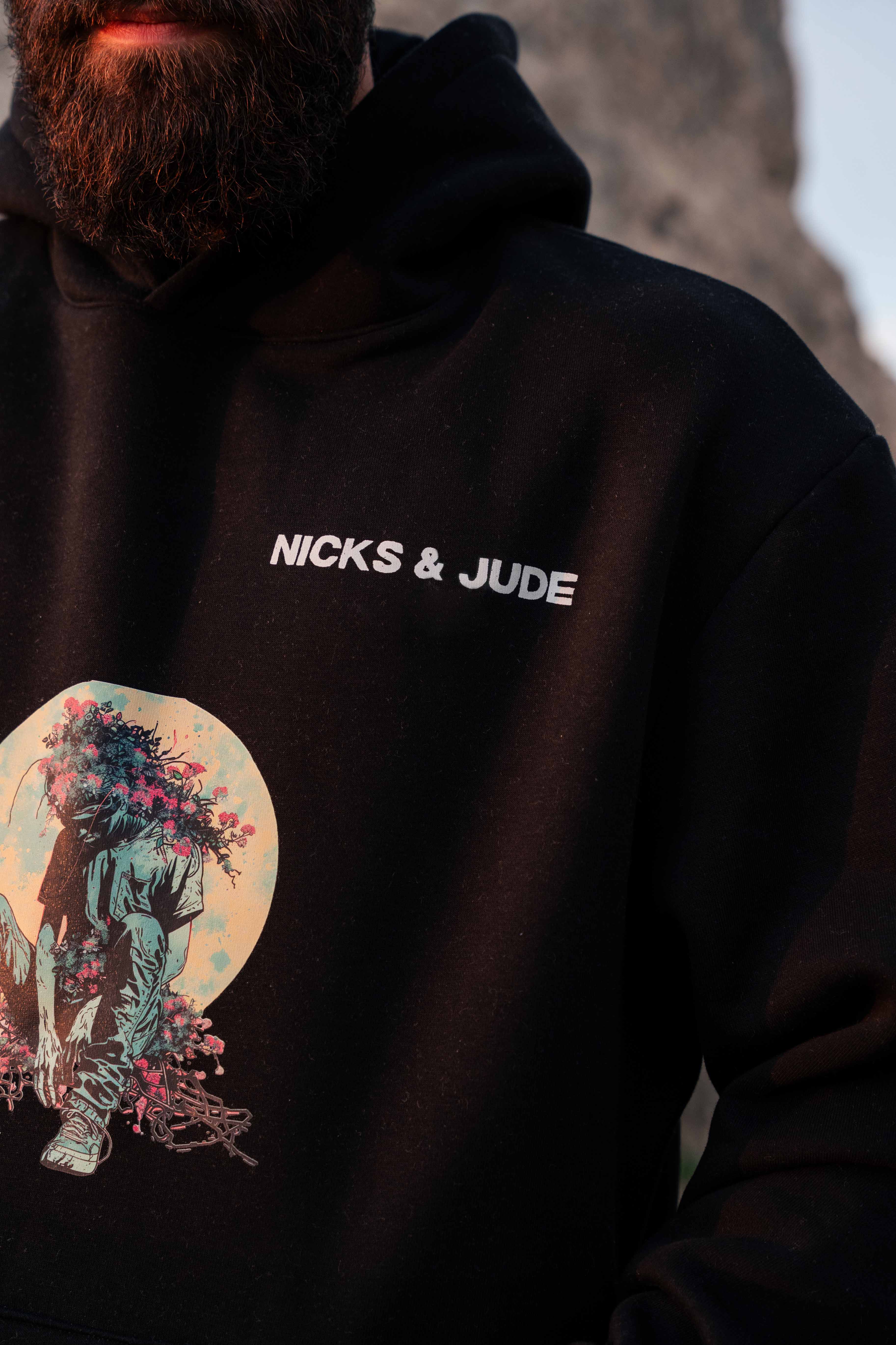 Relaxed fit hoodie black - Nicks-and-Jude