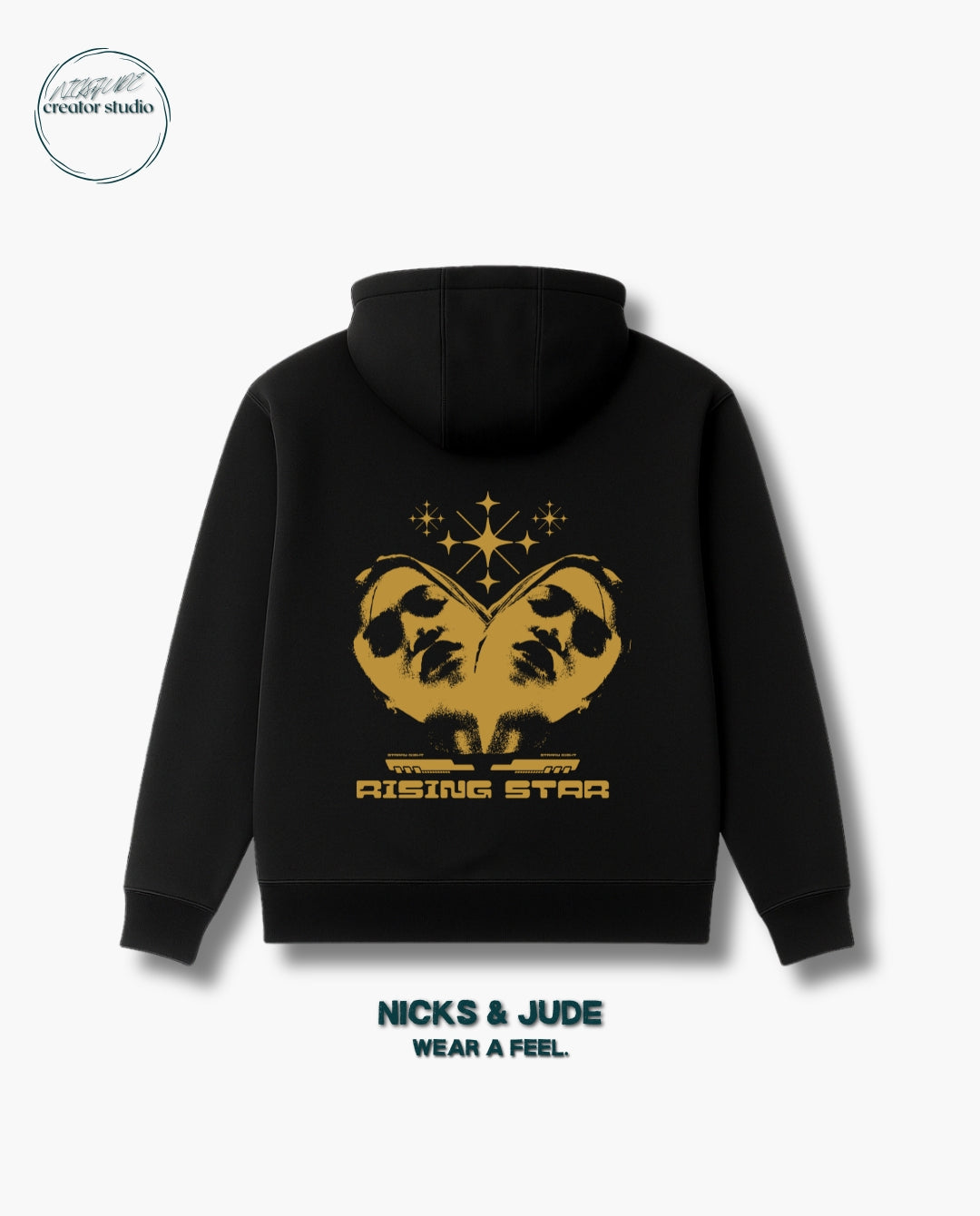 Rising star - Relaxed fit hoodie black