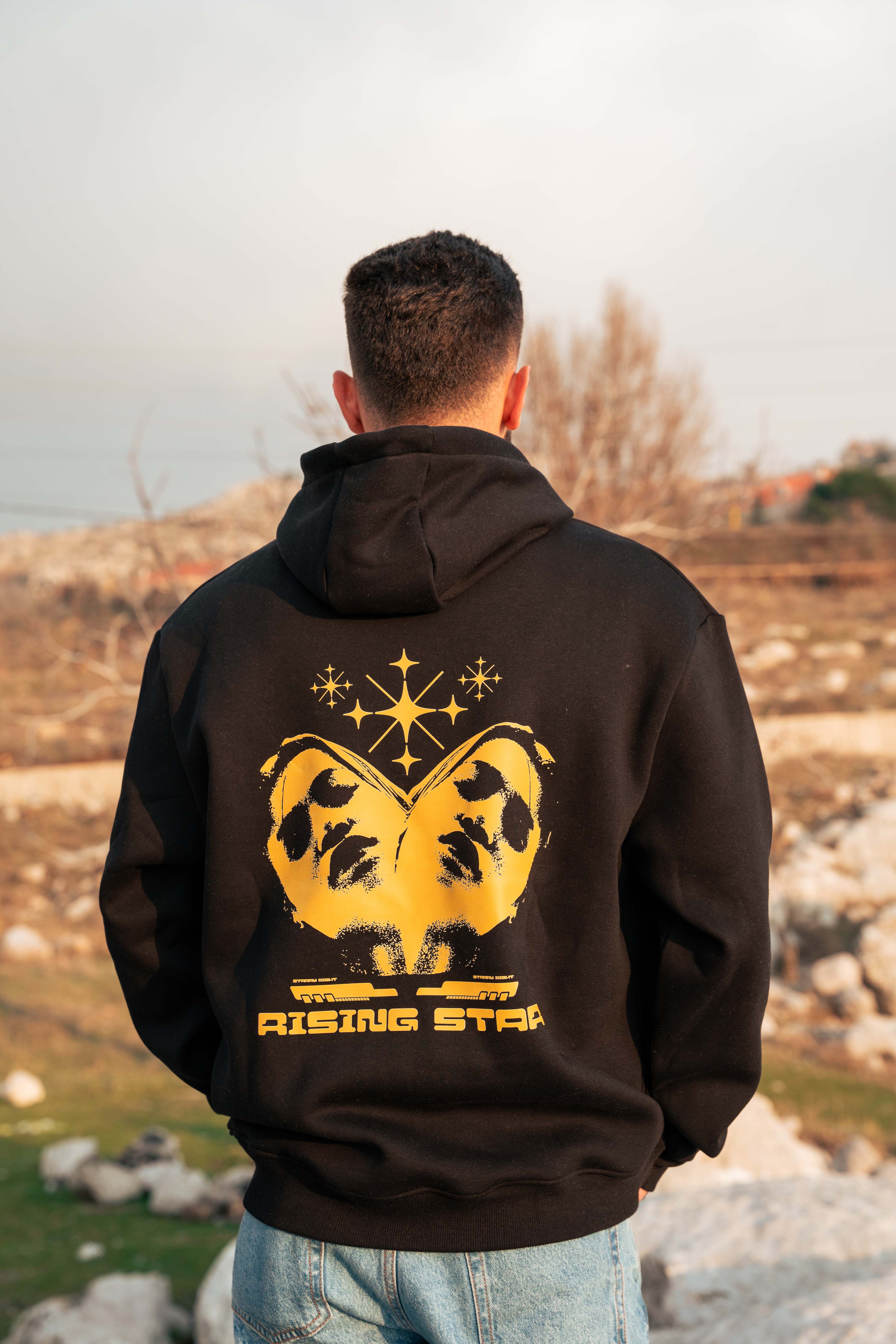 Relaxed fit hoodie black - Rising star