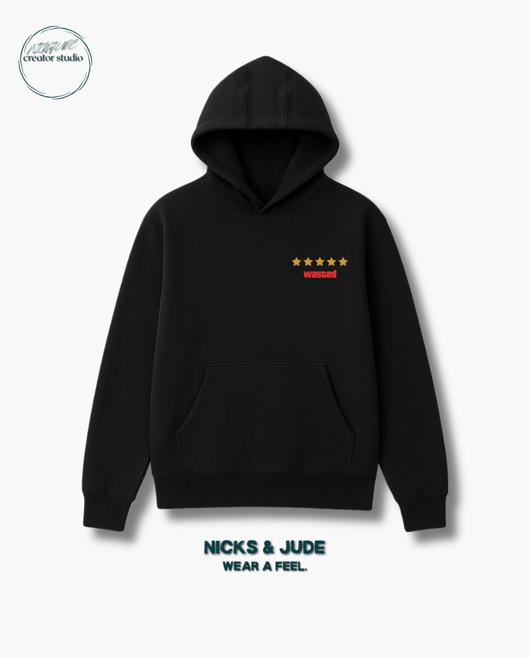 Wasted - Relaxed fit hoodie black