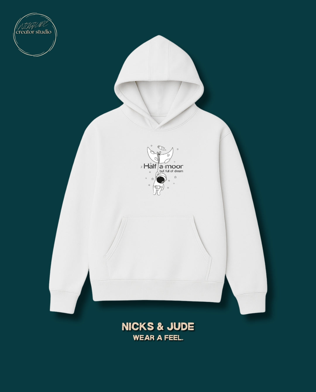 Lunar - Relaxed fit hoodie white