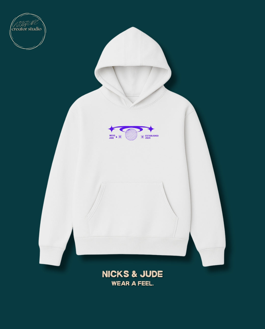 Conquer - Relaxed fit hoodie white