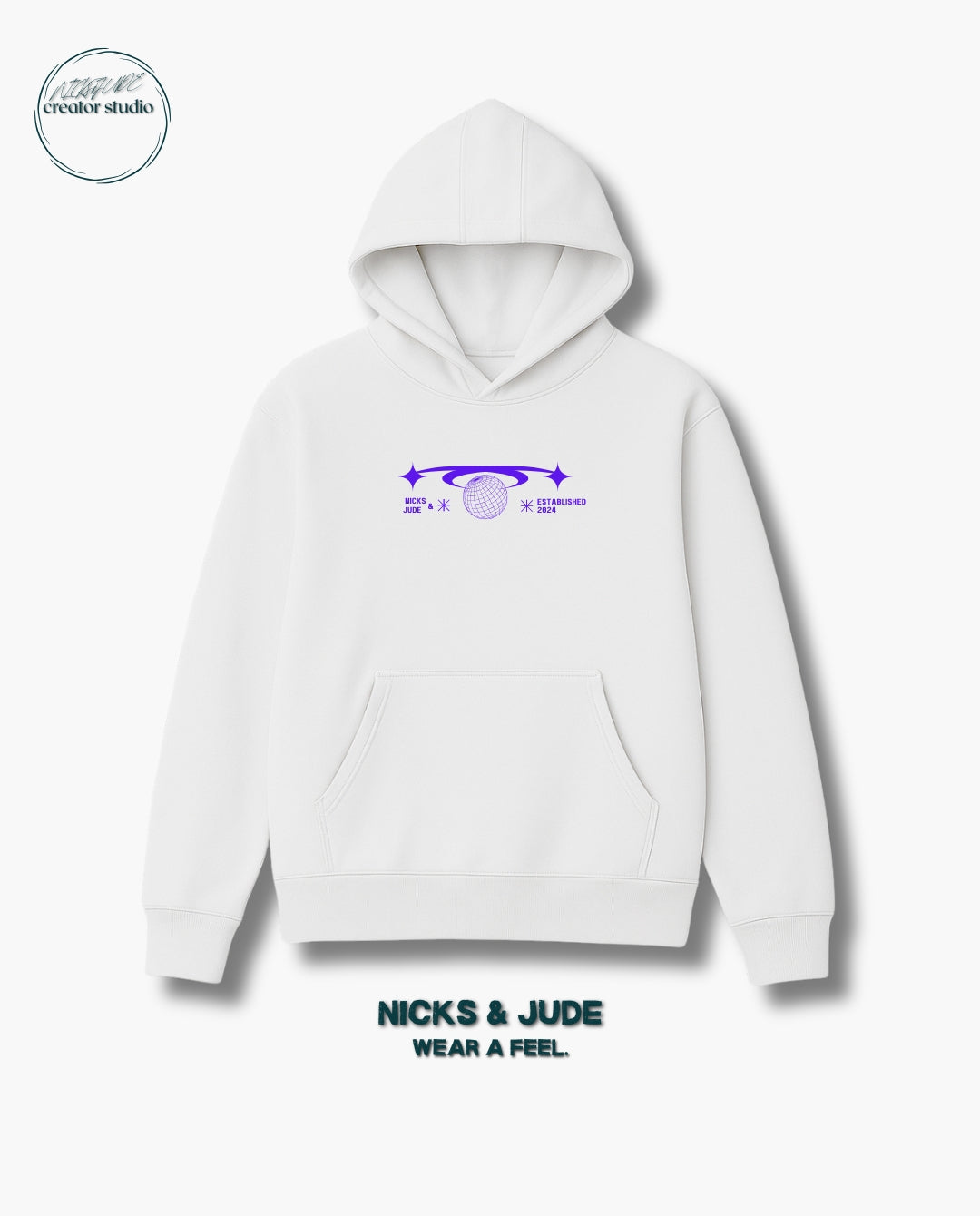 Conquer - Relaxed fit hoodie white