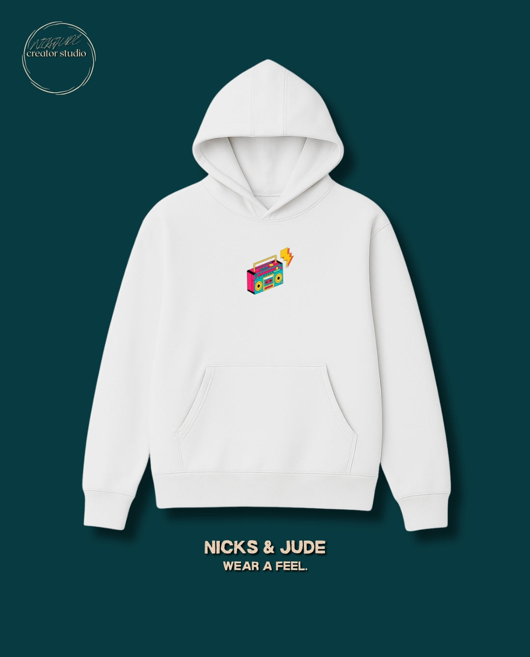 Stereo - Relaxed fit hoodie white