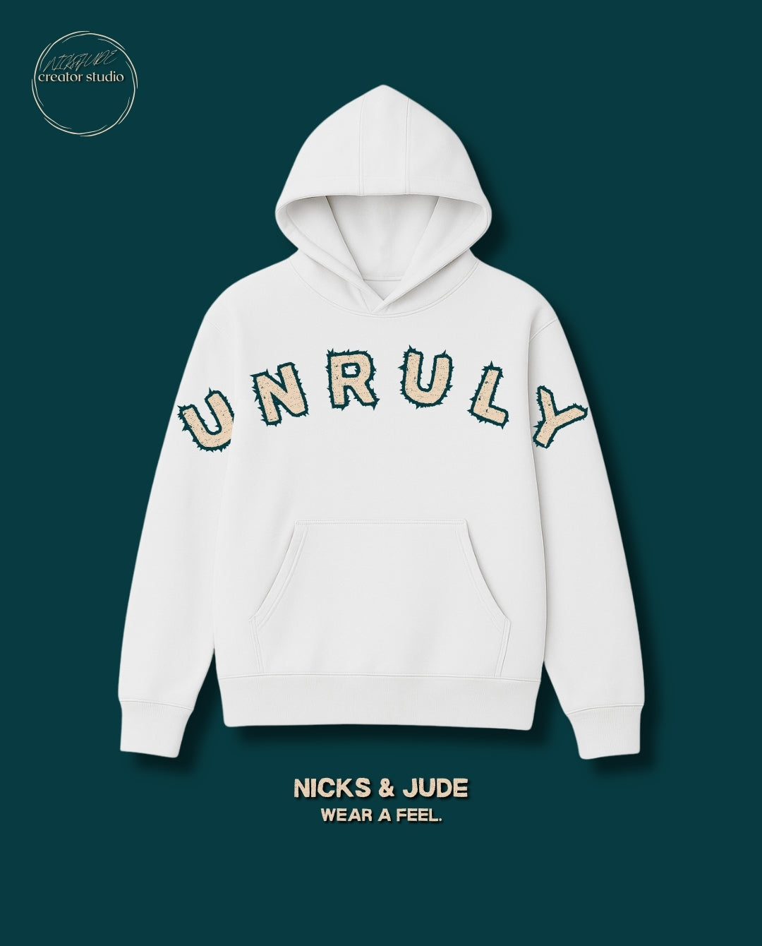 Unruly - Relaxed fit hoodie white